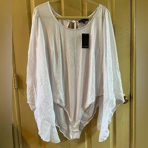 Eloquii Drama Sleeve Sheer Bodysuit Size 18/20